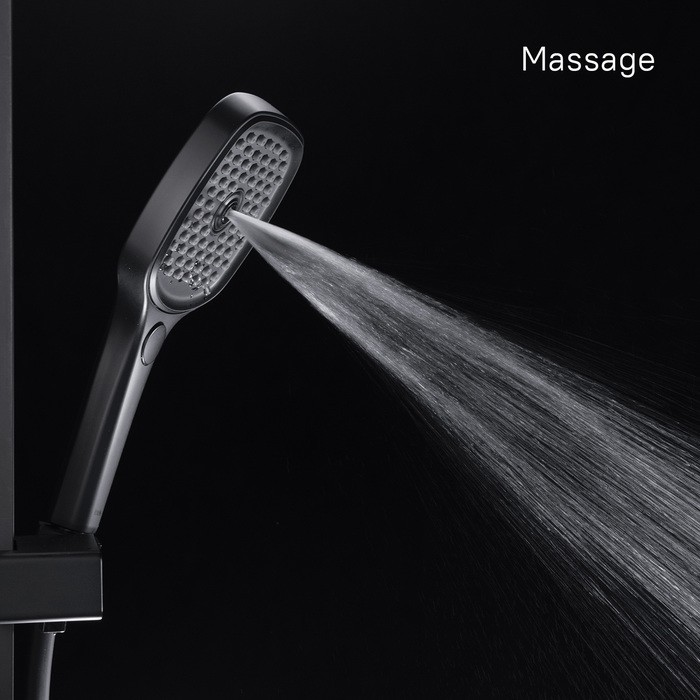 Приобрести iddis душевая лейка slide 3f 256,7мм, трехрежимная, черная sli3f0bi18