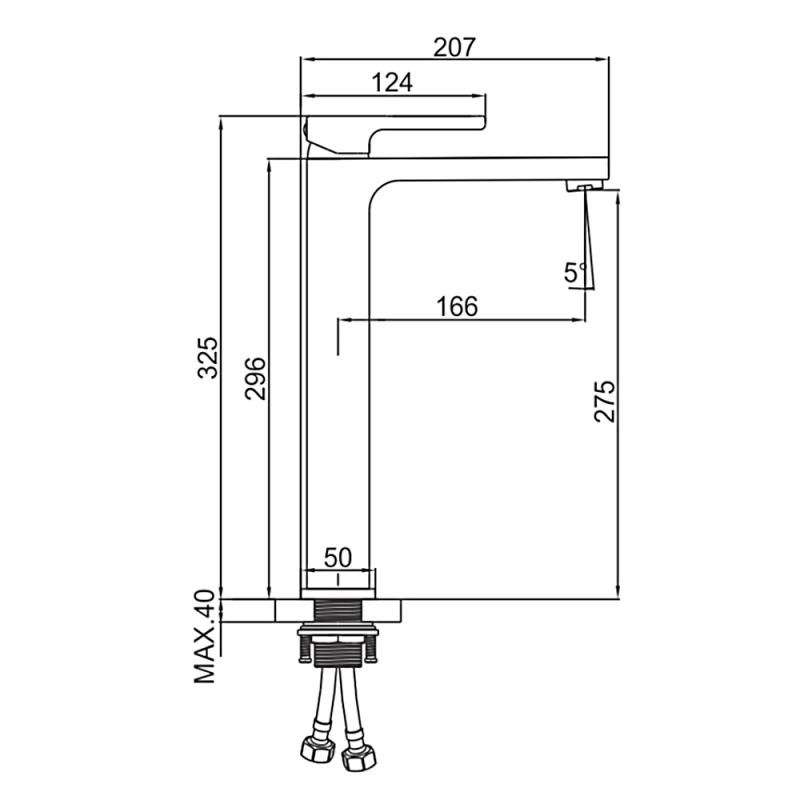 Приобрести gerhans смеситель для раковины k22, высокий, черный k11127b