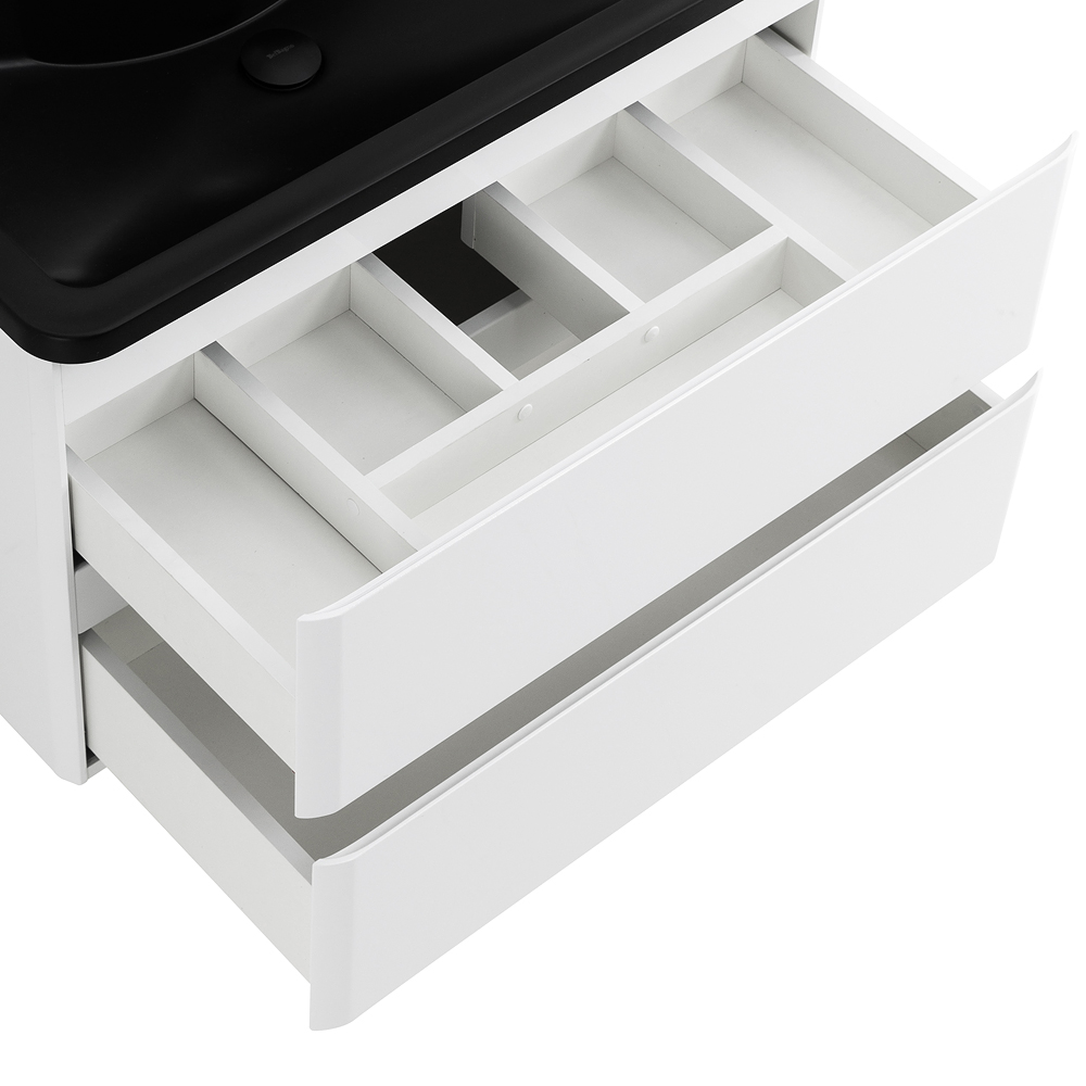 Приобрести belbagno тумба с раковиной albano 100 см, подвесная bianco lucido, чёрная раковина