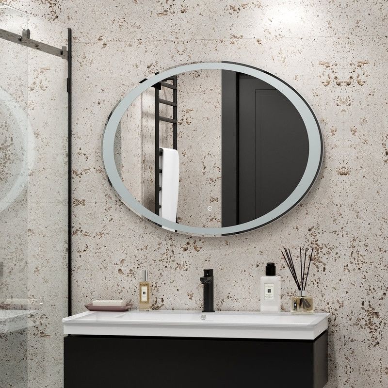 Приобрести continent зеркало с подсветкой credo 90х70 см, сенсорный включатель, белое