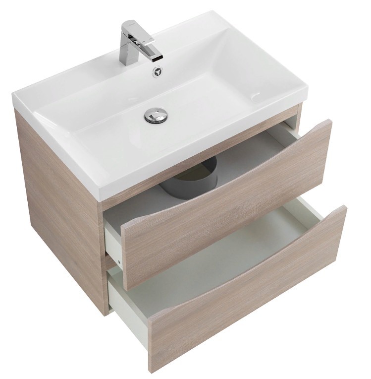 Приобрести тумба подвесная с раковиной belbagno marino-700-2c-so-rg-p 70 см, rovere grigio