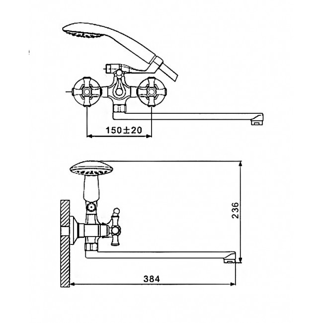 Приобрести gappo смеситель для ванны и душа g2242, хром 85728