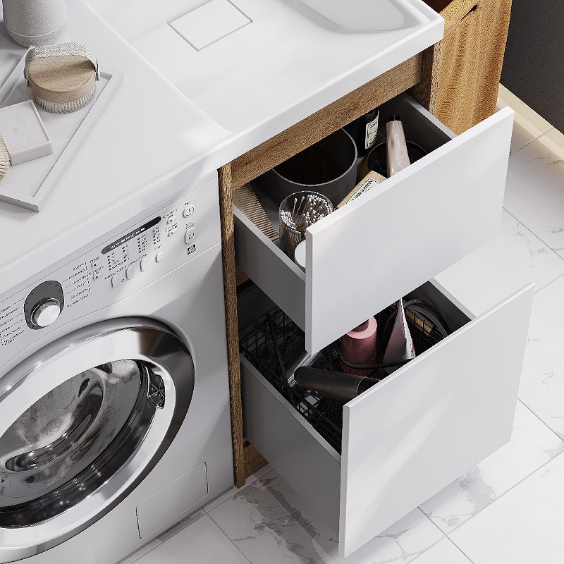 Приобрести тумба напольная с раковиной-столешницей акватон лондри 105 r/l, дуб сантана