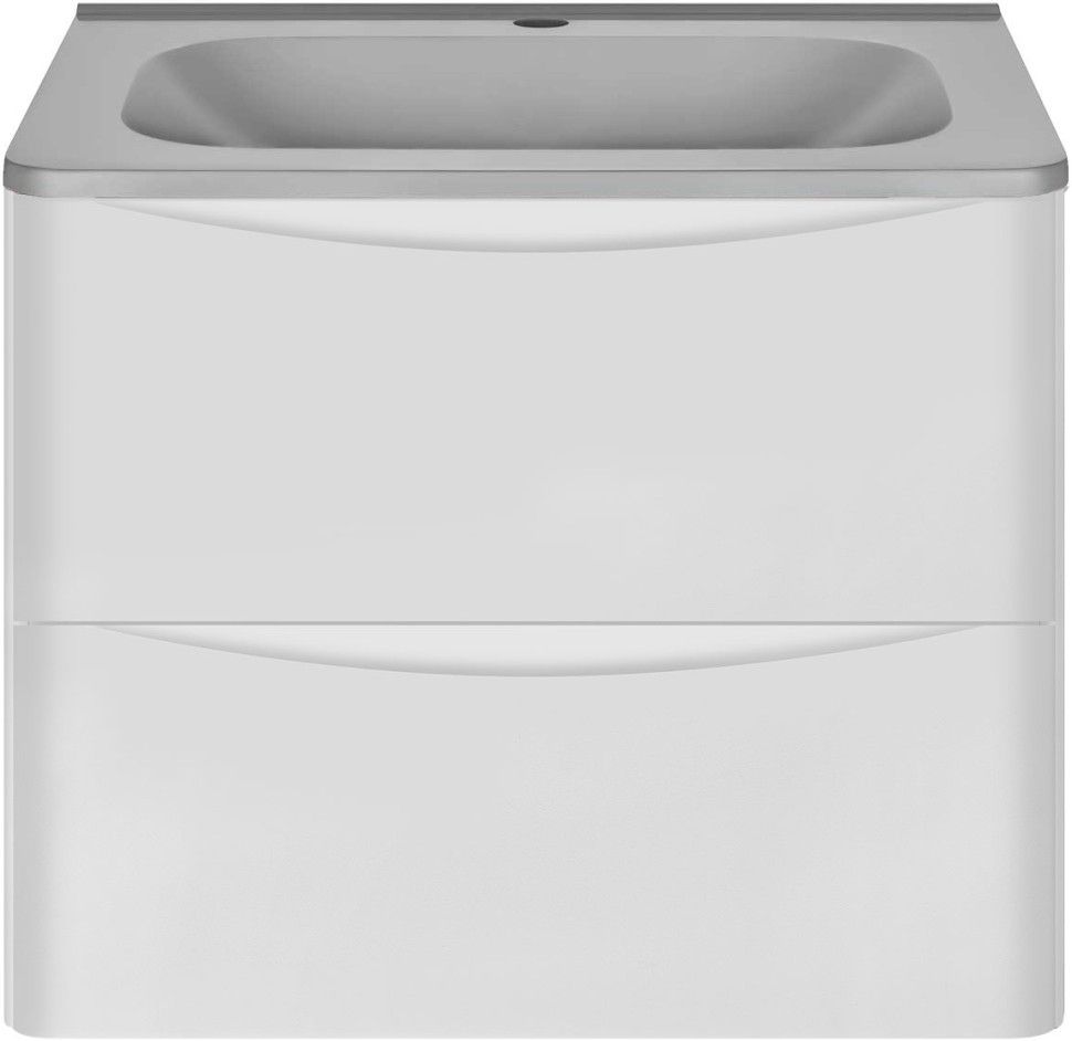 Приобрести vincea тумба подвесная paola 60 см, белая с серой матовой раковиной vmc-2p600gw;vcb-2vp600g