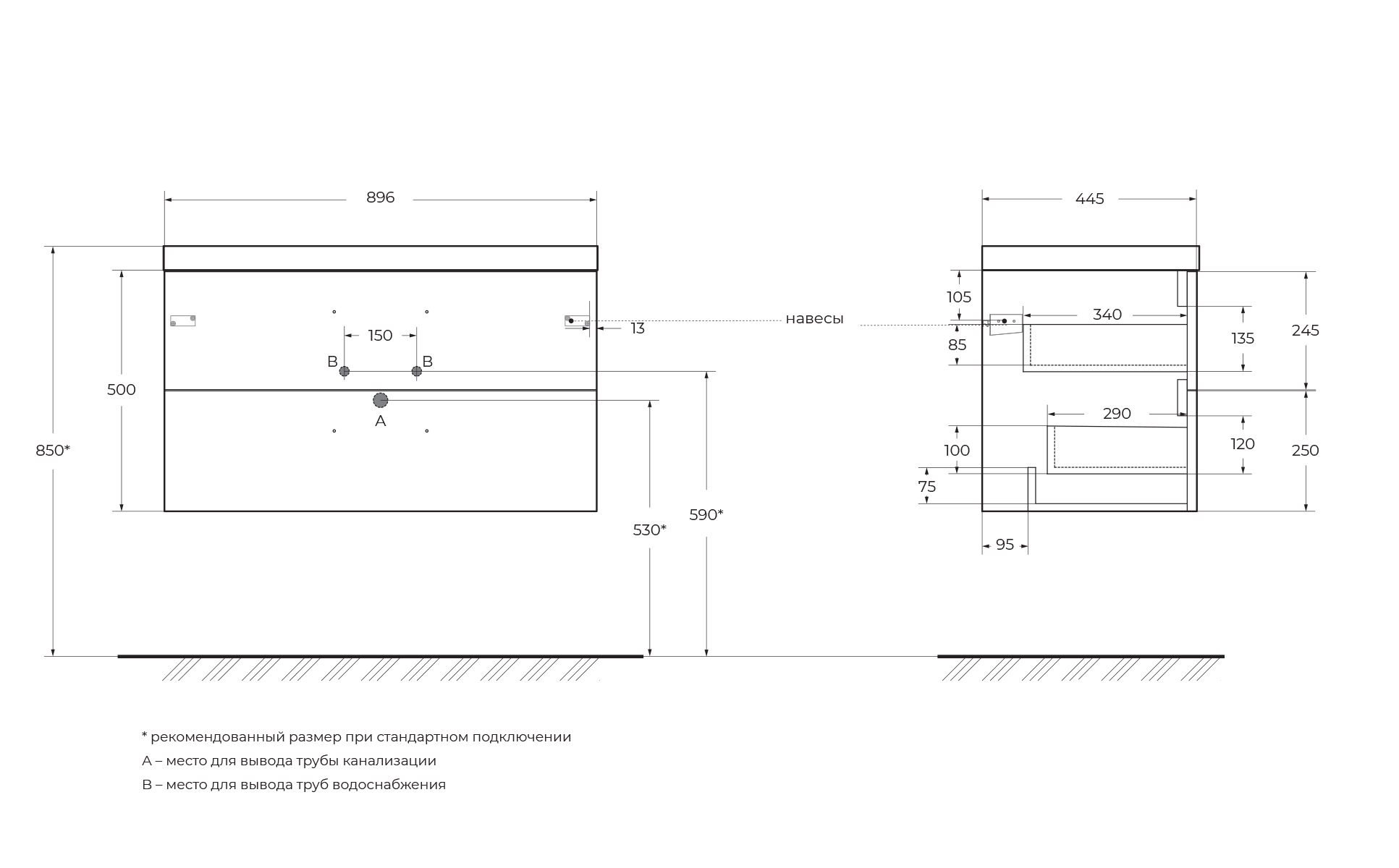 Приобрести belbagno тумба с раковиной aurora 90 см, подвесная rovere tabacco, белая раковина