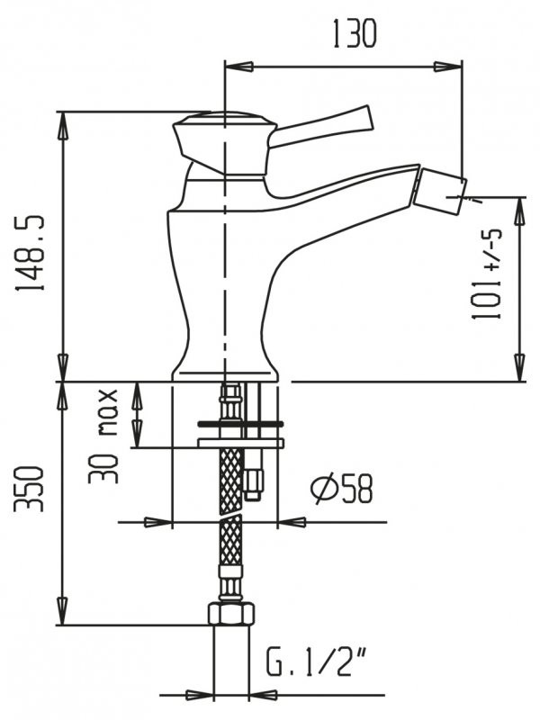 Приобрести cezares смеситель для биде giubileo с донным клапаном, бронза giubileo-bsm1-02