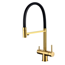 Grocenberg Смеситель для кухни с гибким изливом, золото GB4099GO