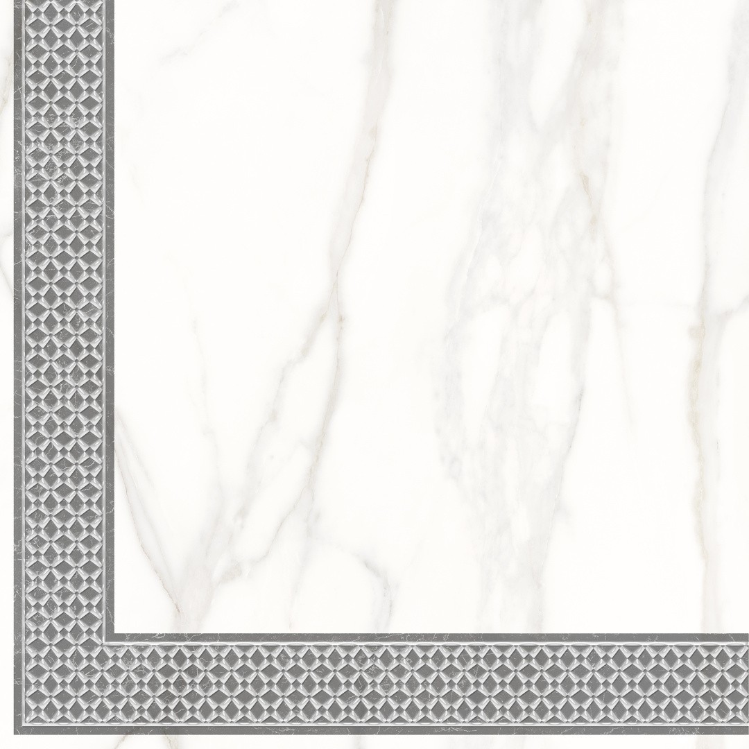 Приобрести декор напольный lb-ceramics каррара нова 45х45 см, белый\серый, угол