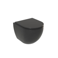 Sole Унитаз подвесной Pandora 2 black, безободковый с сиденьем дюропласт, микролифт УТ000063637