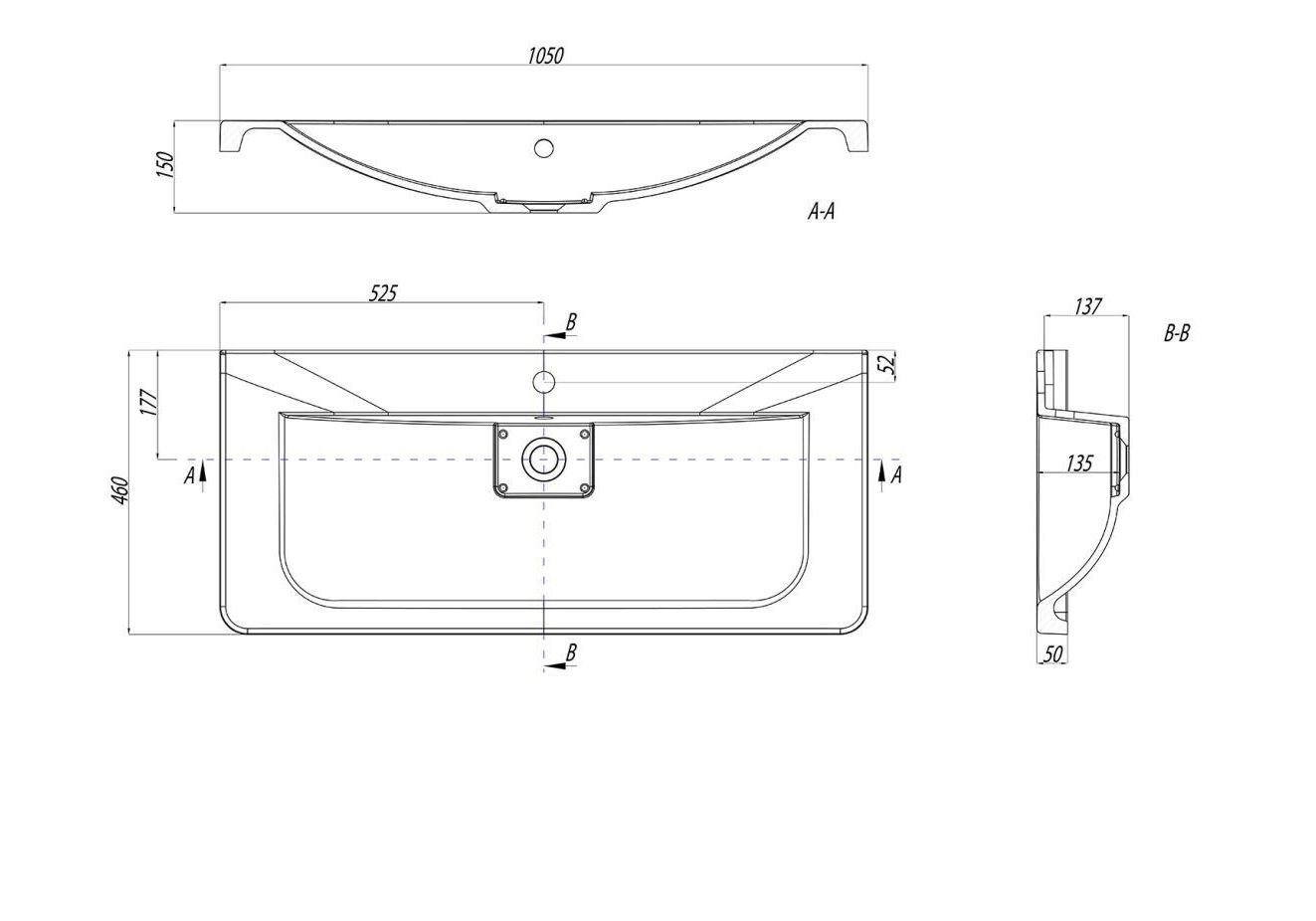 Приобрести тумба подвесная с раковиной акватон шерилл 105 см 1a206301sh010, 1a71323ksh010, белый