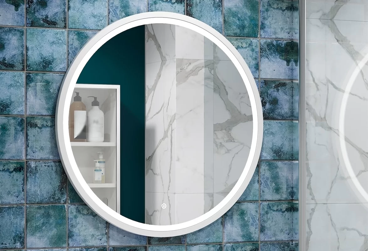 Приобрести continent зеркало с подсветкой style white 80х80 см, белый