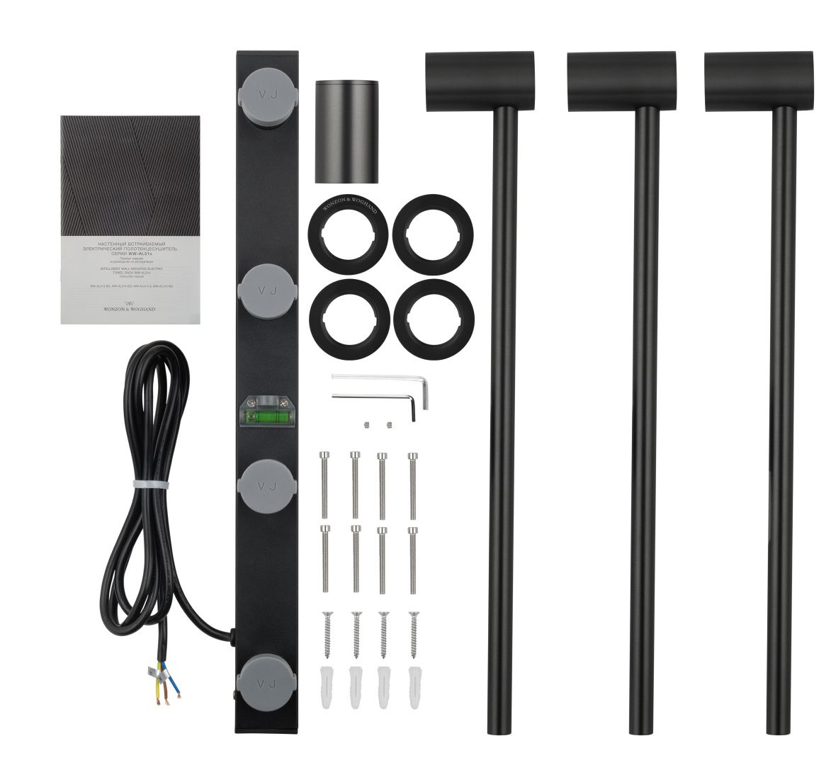 Приобрести полотенцесушитель электрический встраиваемый wonzon & woghand hamburg, черный матовый (ww-al313-mb)