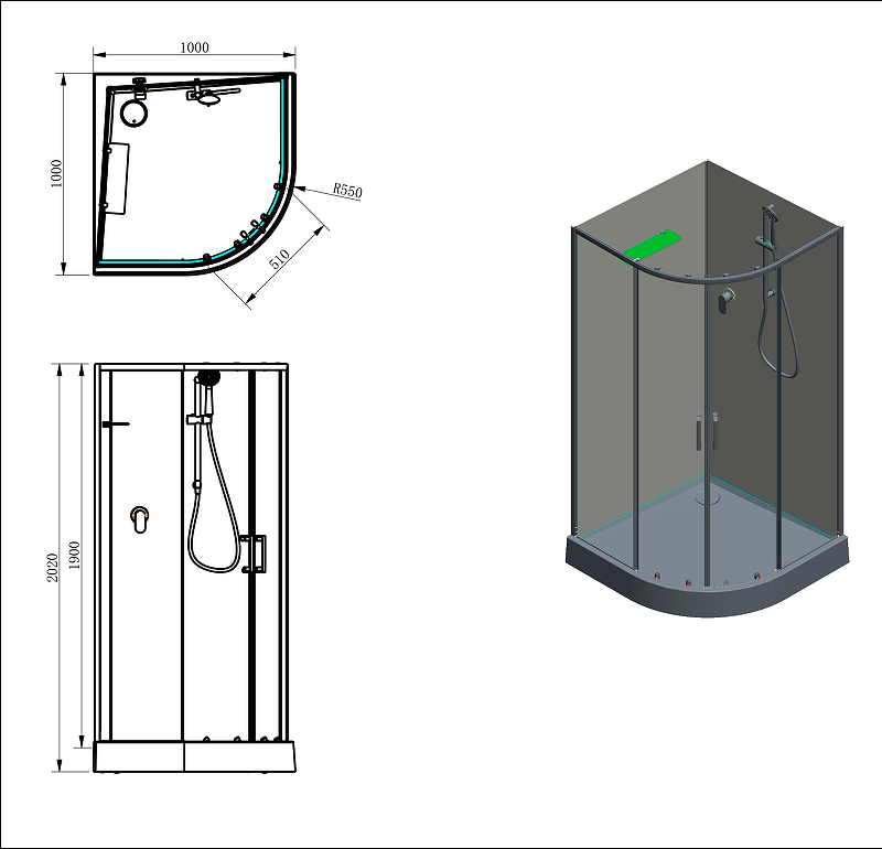 Приобрести aquanet душевая кабина passion evo 100r black 100x100 см