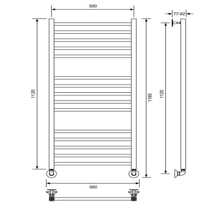 Приобрести veconi полотенцесушитель водяной vero-a50х120 см, черный v12050b-a