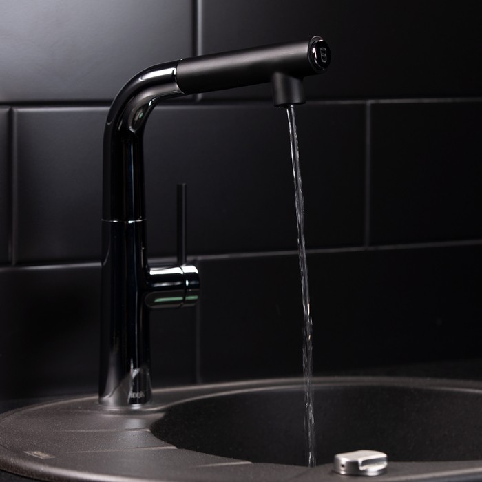 Приобрести iddis смеситель для кухни pure 341мм, черный\хром pursbfbi05