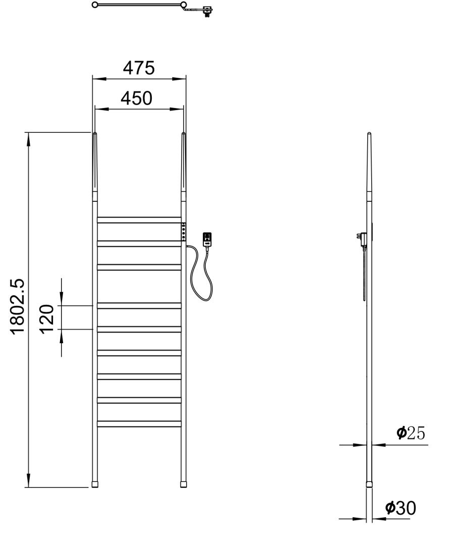 Приобрести полотенцесушитель электрический напольный wonzon & woghand bremen, темный графит (ww-a207-gm)