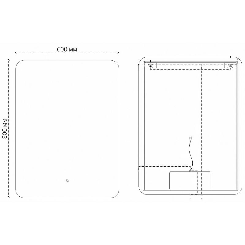 Приобрести grossman зеркало с подсветкой elegans норма 60х80 см, с подогревом, белое 176080