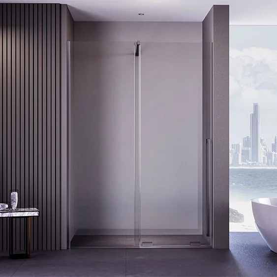 Приобрести veconi душевая дверь premium trento 110x200 см, брашированный графит, прозрачное ptdw-50gr-110-01-c4