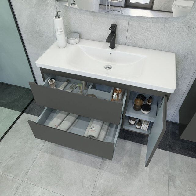 Приобрести caprigo тумба с раковиной forte 100 см, правая, айрон