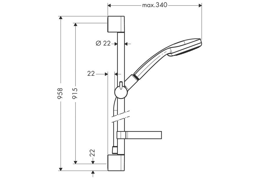 Приобрести 27771000 croma 100 душевой набор croma 100 vario/unica’c 0,90 м, ½’