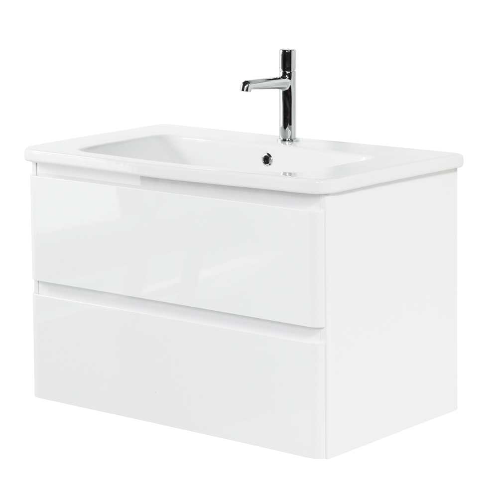 Приобрести belbagno тумба с раковиной albano-cer 80 см, подвесная bianco lucido, белая раковина