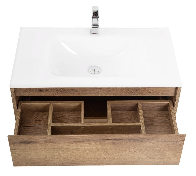 Приобрести тумба подвесная с раковиной belbagno kraft-900-2c-so-rt 90 см, rovere tabacco