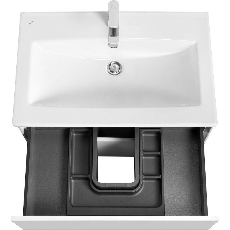 Приобрести тумба подвесная с раковиной акватон сохо 75 см, белый глянцевый