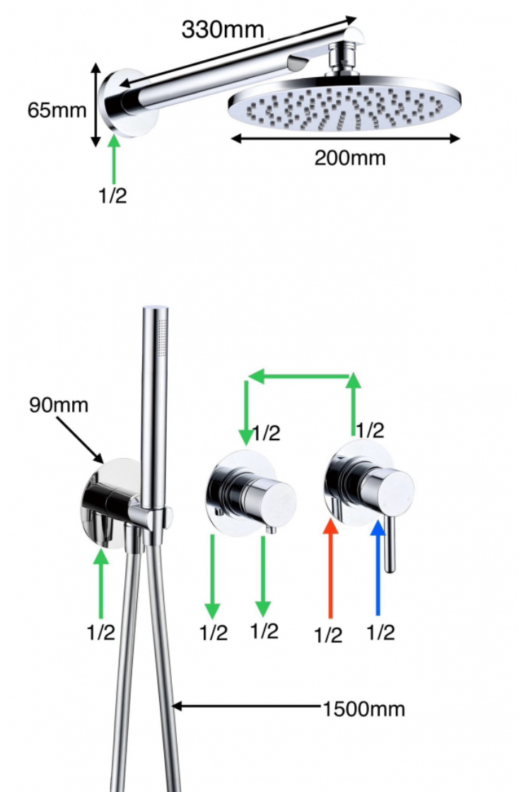 Приобрести grocenberg встраиваемая душевая система, никель gb5090nk