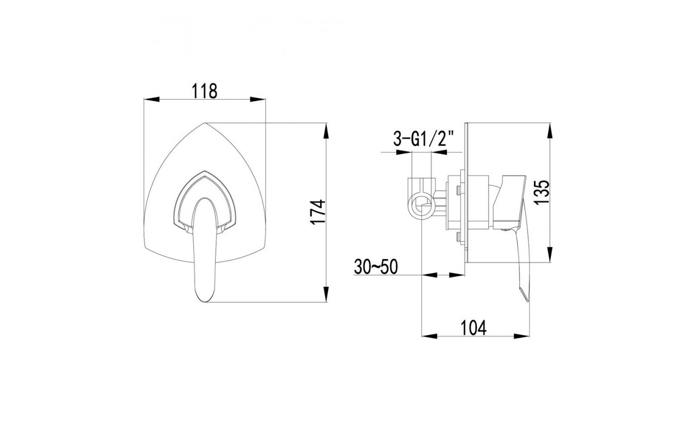 Приобрести lemark смеситель для душа mars, скрытый монтаж, хром lm3523c