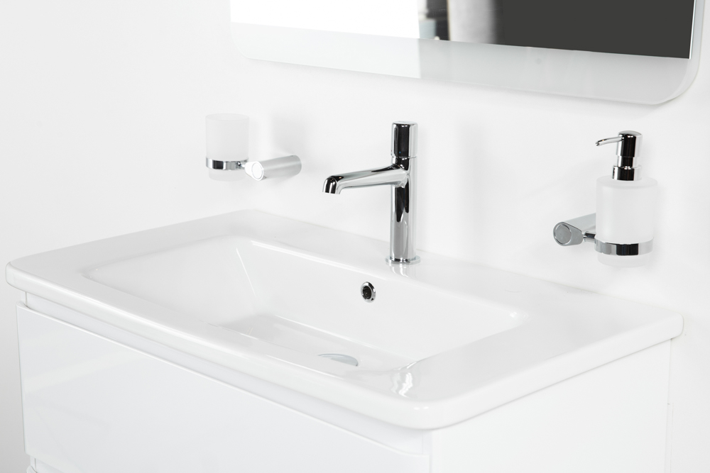 Приобрести belbagno тумба с раковиной albano-cer 80 см, подвесная bianco lucido, белая раковина