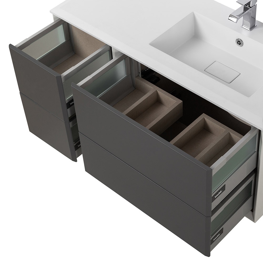 Приобрести cezares тумба подвесная с раковиной bellagio 106 см grigio nuvola, правосторонняя, серая 55301