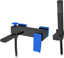 Boheme Смеситель для ванны Q, черный матовый\синий 143-BUW.2