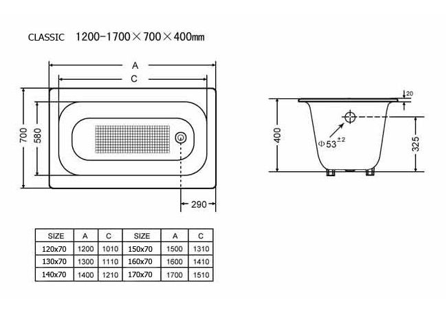 Приобрести чугунная ванна goldman classic 170*70*40