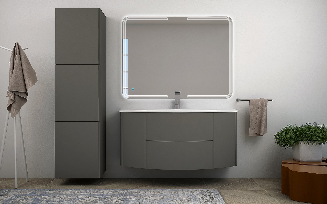 Приобрести cezares тумба подвесная с раковиной eden 121 см grigio talpa opaco, серая 54407