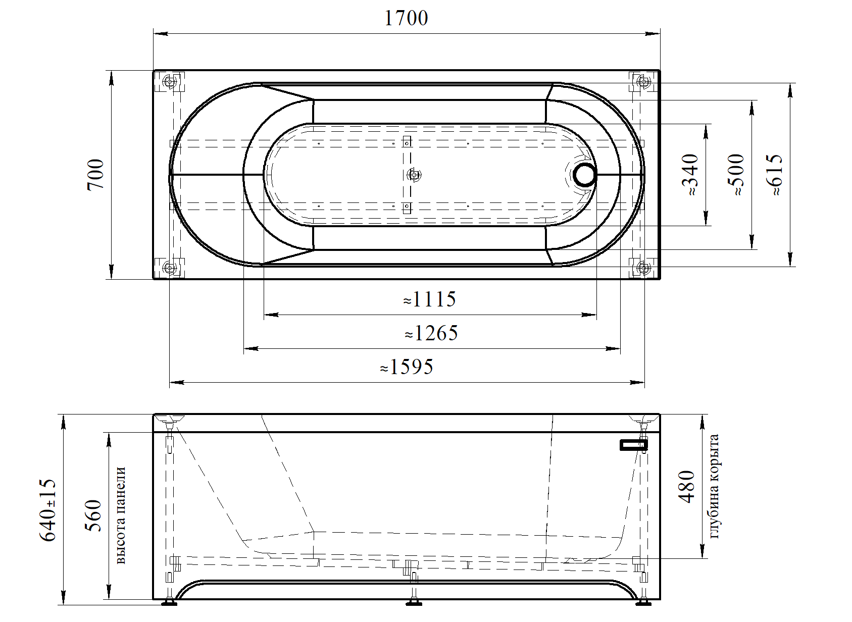 Приобрести акриловая ванна радомир виктория 170x70 см ( комплект каркас и слив )