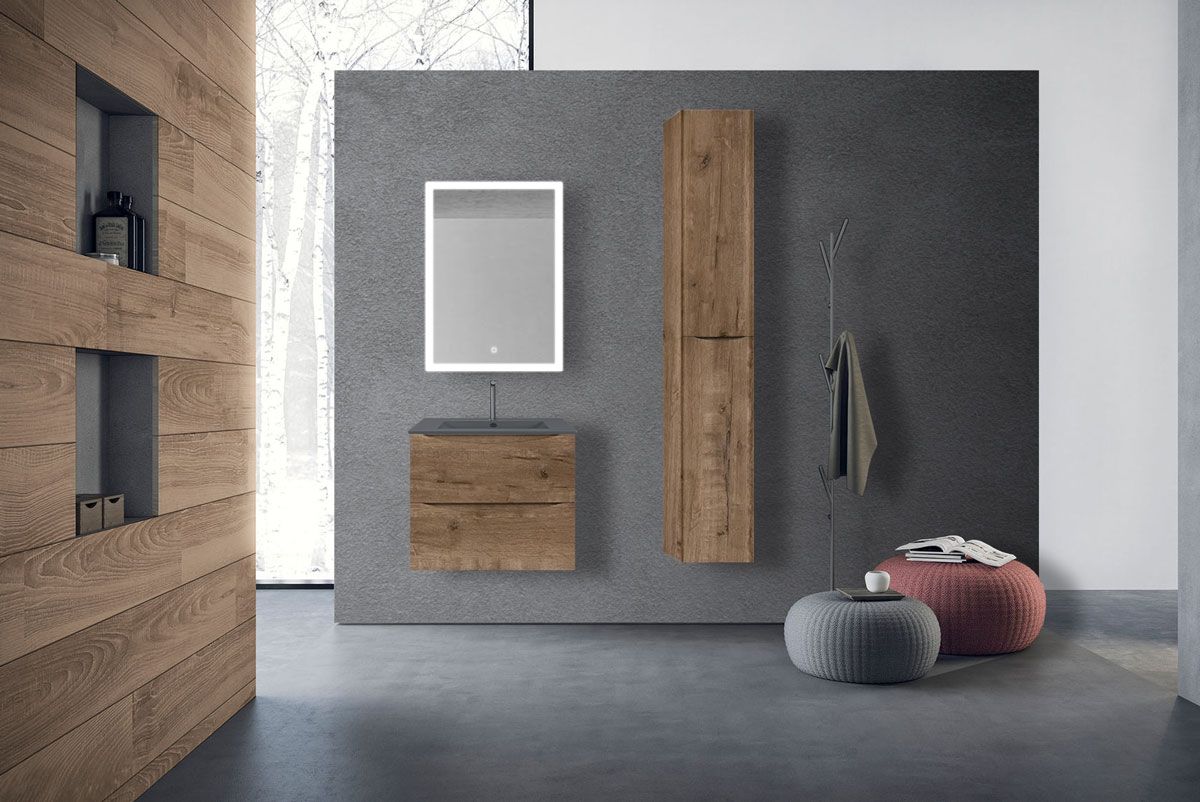 Приобрести vincea тумба подвесная mia 60 см, дуб винтаж с раковиной матовый антрацит vmc-2mc600vo;vbs-13960ma