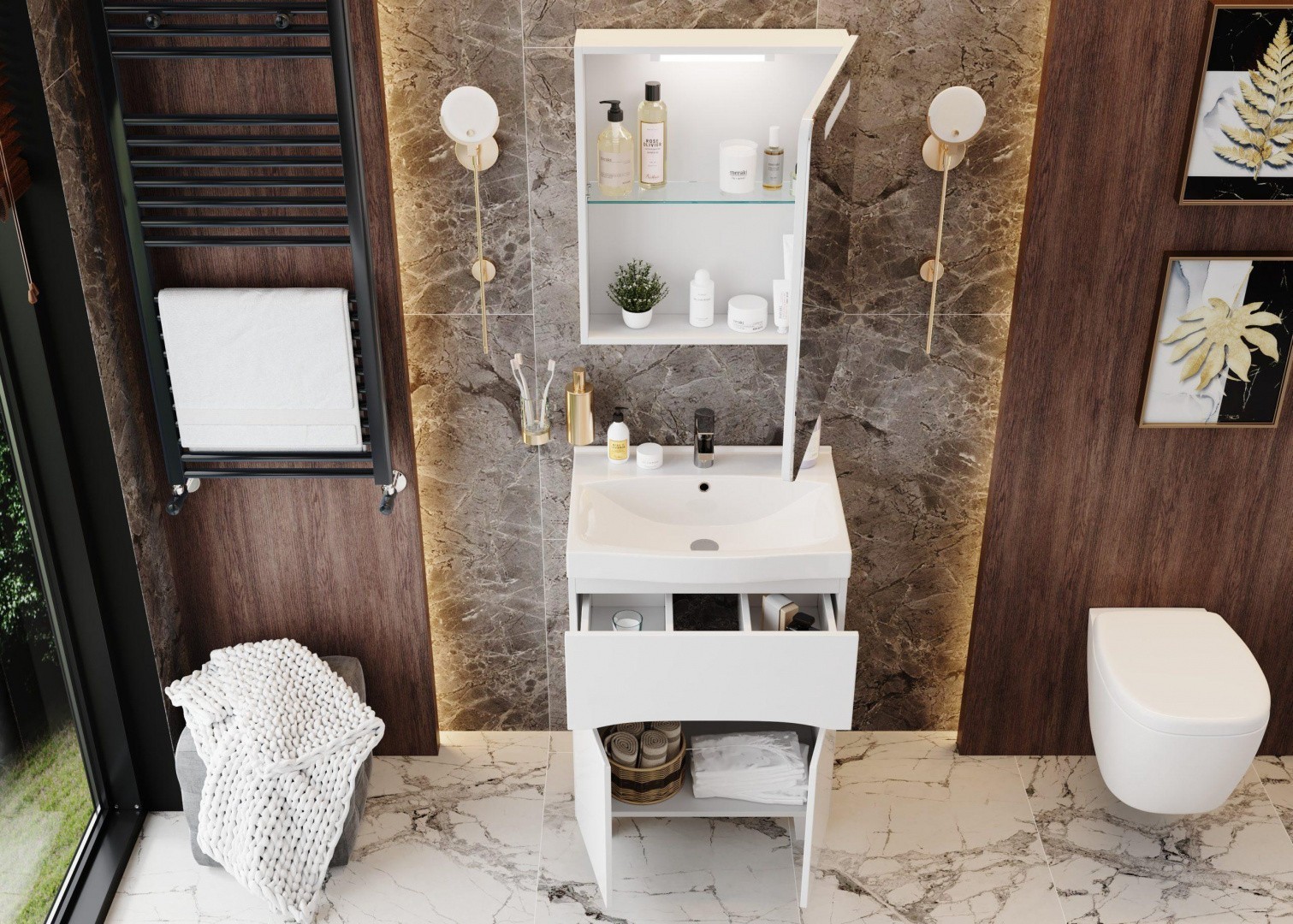 Приобрести onika зеркало шкаф неаполь 60х71см, 206064