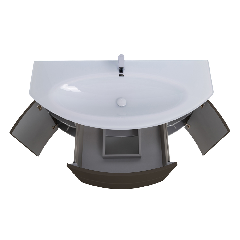 Приобрести cezares тумба подвесная с раковиной eden 121 см grigio talpa opaco, стекло,серая 54407