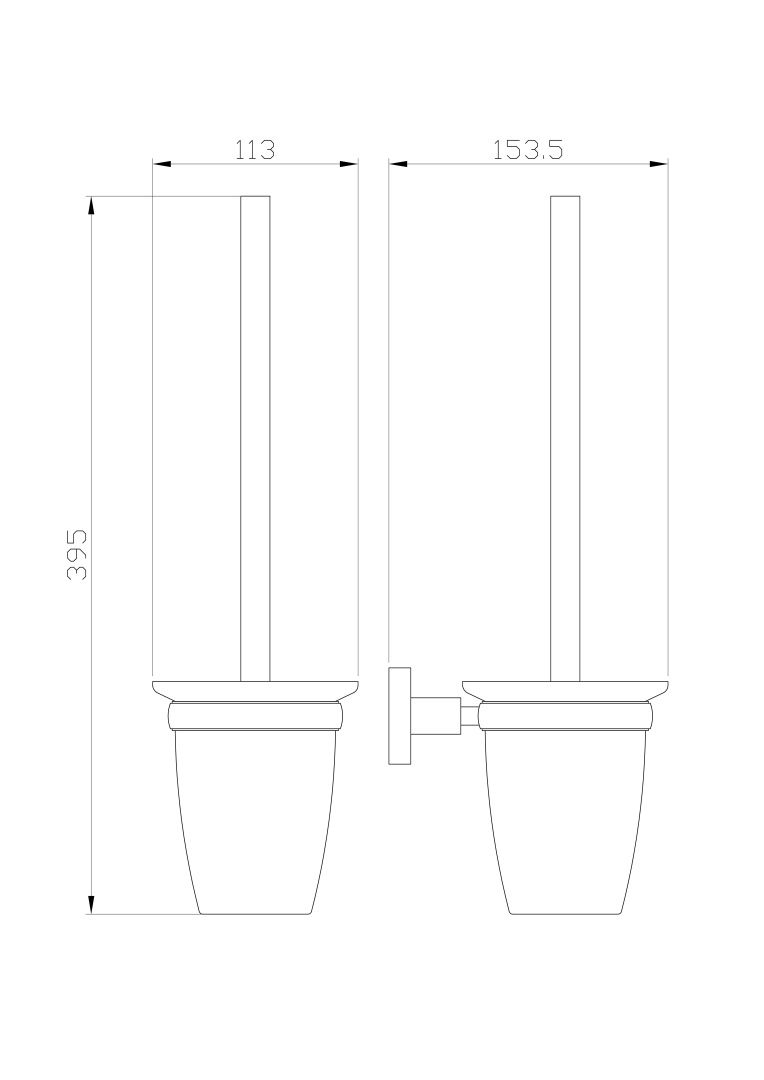Приобрести туалетный ершик в комплекте wonzon & woghand easy, хром (ww-8129)