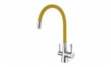 LEMARK Смеситель для кухни Comfort с подключением к фильтру, желтый\хром LM3075C-Yellow