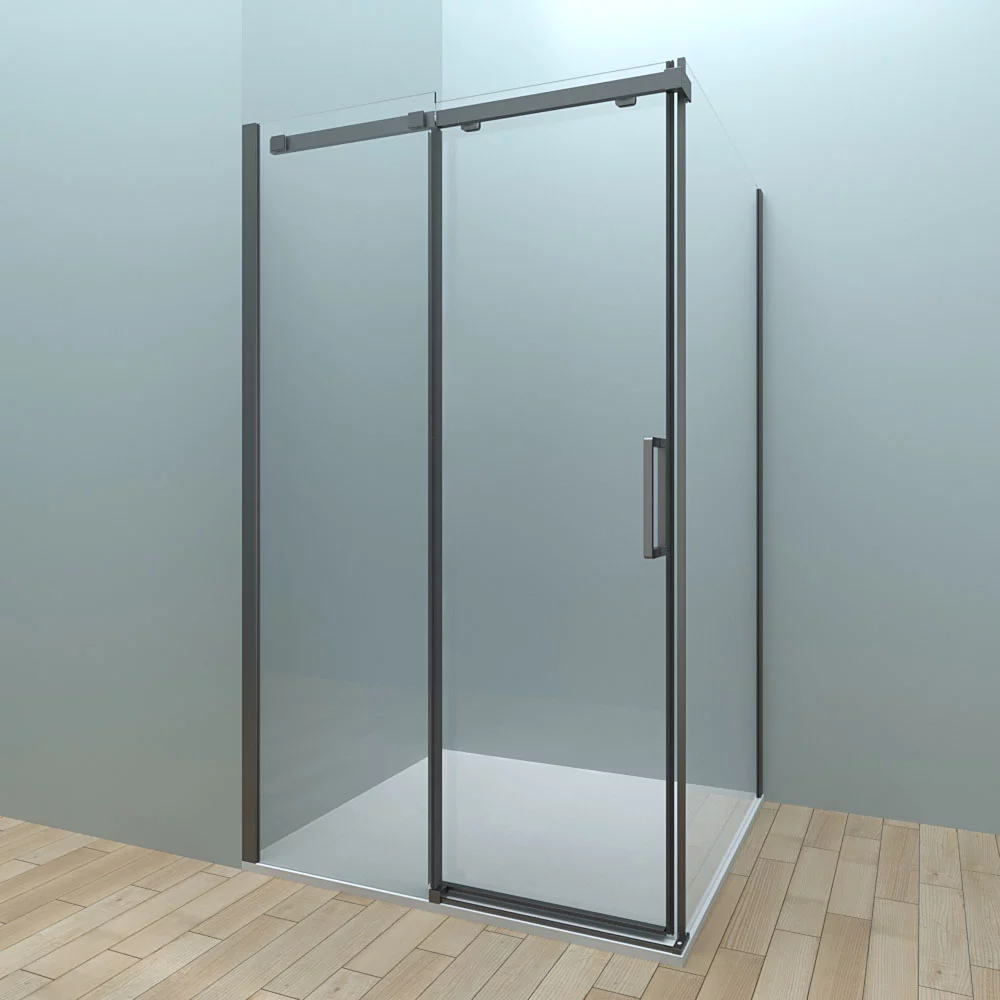 Приобрести veconi душевое ограждение rovigo 100х160 см, черное, прозрачное rv070-160100pr-01-19c4