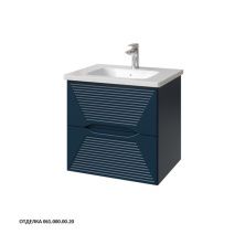 Caprigo Тумба с раковиной MODO-Smalty Terza 60 см, синяя, эмаль