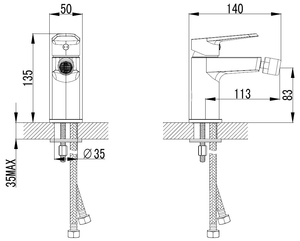 Приобрести смеситель для биде azario castelo, 135мм,  хром az-vjc468274c