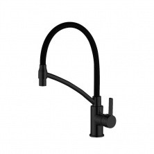 HAIBA Смеситель для кухни 406 мм, гибкий излив, черный HB-73644-7