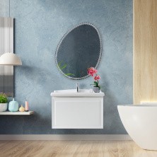 Cezares Тумба подвесная с раковиной GIUBILEO 80 см Bianco Lucido, белый глянец GIUBILEO-800-1C-SO-BL