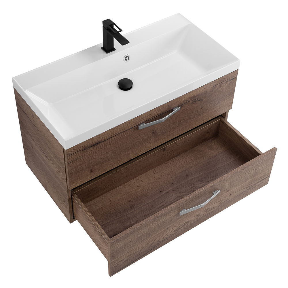 Приобрести belbagno тумба с раковиной aurora 90 см, подвесная rovere tabacco, белая раковина