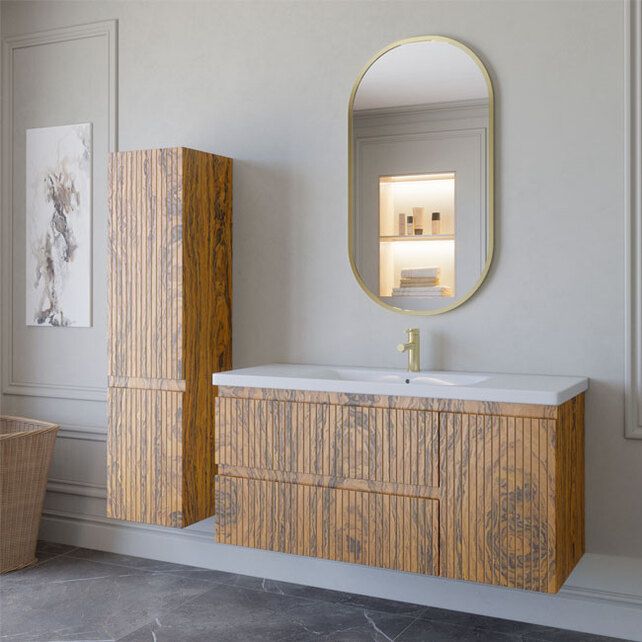 Приобрести caprigo тумба с раковиной forte-albero stripe 120 см, правая, палисандр, шпон