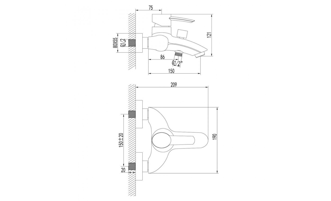 Приобрести lemark смеситель для ванны atlantiss, хром lm3202c
