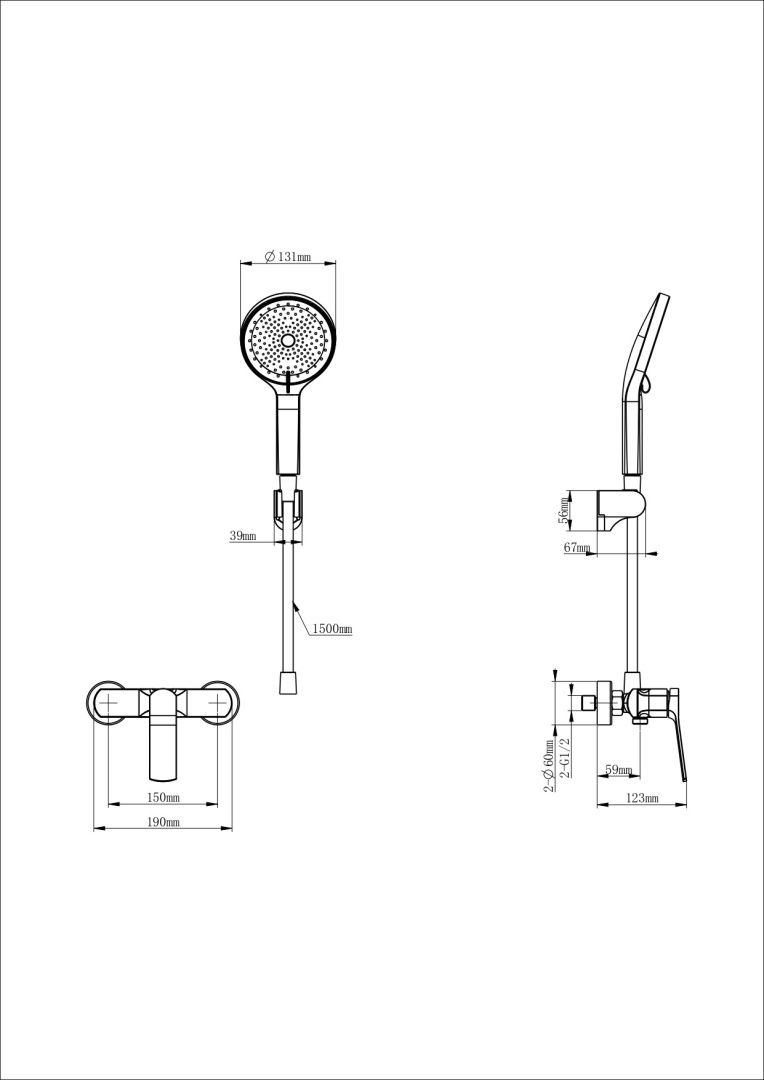 Приобрести смеситель для душа wonzon & woghand, хром (ww-b2585-cr)