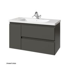 Caprigo Тумба с раковиной FORTE 100 см, левая, графит